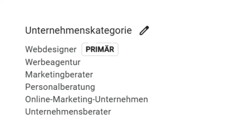 Wähle dir richtige Kategorie in deinem Google Unternehmensprofil